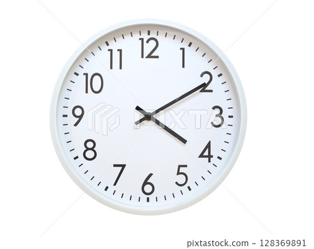 Wall clock showing 04:10 or 16:10. minimalist analog wall clock. suitable for time concept, deadline, schedule, or time zone visuals. Wall clock showing 04:10 or 16:10. minimalist analog wall clock. suitable for time concept, deadline, schedule, or time zone visuals. 128369891