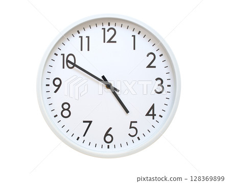 Wall clock showing 04:50 or 16:50. minimalist analog wall clock. suitable for time concept, deadline, schedule, or time zone visuals. Wall clock showing 04:50 or 16:50. minimalist analog wall clock. suitable for time concept, deadline, schedule, or time zone visuals. 128369899