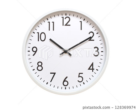 Wall clock showing 10:10 or 22:10. minimalist analog wall clock. suitable for time concept, deadline, schedule, or time zone visuals. Wall clock showing 10:10 or 22:10. minimalist analog wall clock. suitable for time concept, deadline, schedule, or time zone visuals. 128369974