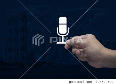 Technology communication concept, Elements of this image furnished by NASA 128370309