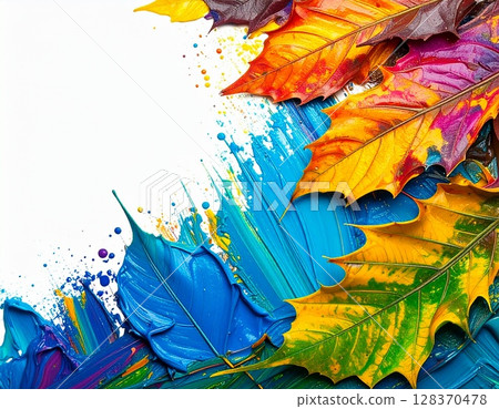 Autumn leaves wallpaper illustration 128370478