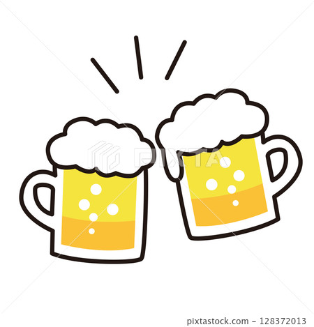 Illustration of a toast with draft beer 128372013