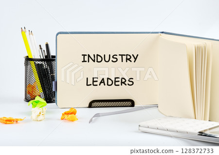 The Conceptual Phrase of INDUSTRY LEADERS. Business concept. A place to copy, Industrial technology concept. 128372733