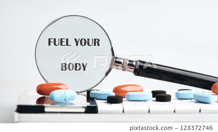 THE CONCEPTUAL PHRASE FEEL YOUR BODY. Diet, Sport, Fitness, Mindfulness, Healthy lifestyle concept 128372746