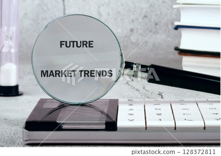 Conceptual text of FUTURE MARKET TRENDS Business Concept,Top view. Conceptual text of FUTURE MARKET TRENDS Business Concept,Top view. 128372811