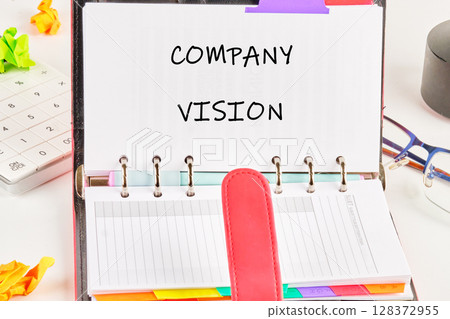 The words of COMPANY VISION. Business concept. A place to copy. Financial, banking, investment, global business 128372955
