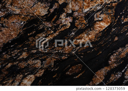Natural Black Magma granite background, texture for stylish interior. 128373059