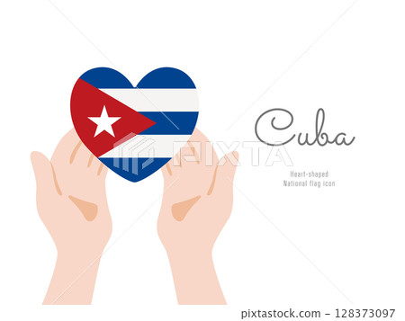 [古巴] 手和國旗圖標矢量圖 128373097