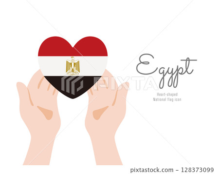 [埃及] 手和國旗圖標矢量圖 128373099