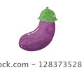 Simple eggplant illustration in hand-drawn style 128373528