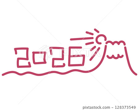 2026年(令和8年)賀年卡素材 2026年(令和8年)賀年卡素材 128373549