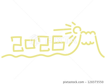 2026年（令和8年）賀年卡素材 128373550