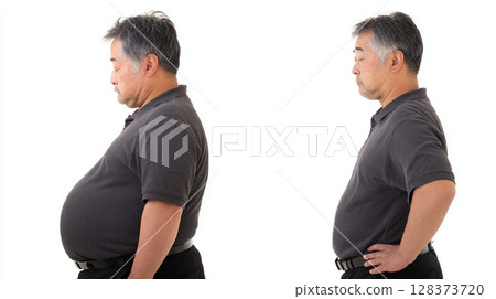 Break away from middle-aged obesity. You can change both your posture and your belly. Before and after 2 128373720
