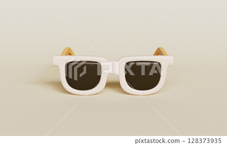Cartoon Style Sunglasses Icon. 3D Rendering. 128373935