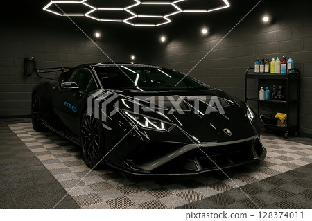 Black sports car 128374011