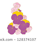 Pansy frame pastel colors 128374107
