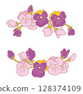Pansy frame pastel colors 128374109