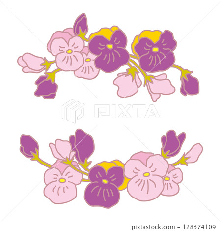 Pansy frame pastel colors 128374109