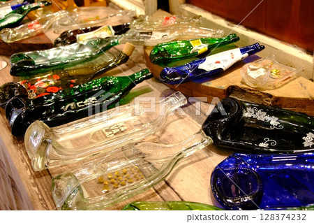 Plate made from a bottle 128374232