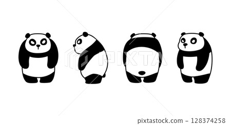 panda Bear vector polar bear icon fat teddy cartoon character doodle logo illustration symbol design 128374258