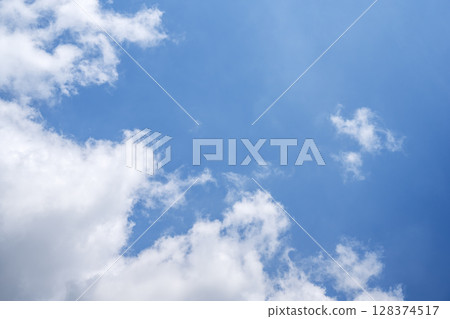 Summer sky, vivid sky, blue sky, sunny, July image Summer sky, vivid sky, blue sky, sunny, July image 128374517