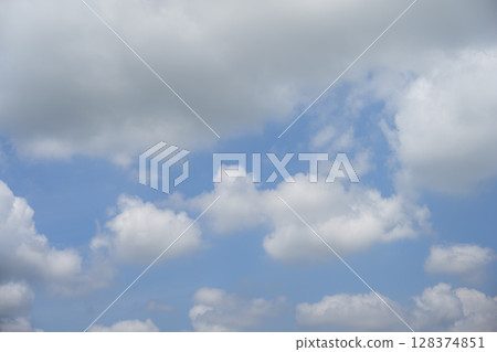 Summer sky, pale sky, blue sky, sunny, July image Summer sky, pale sky, blue sky, sunny, July image 128374851