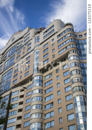 Facade of the urban, modern building Facade of the urban, modern building 128375519