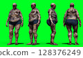 Zombie green screen . 3d rendering. 128376249