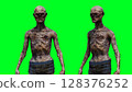 Zombie green screen . 3d rendering. 128376252