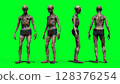 Zombie green screen . 3d rendering. 128376254