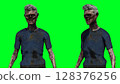 Zombie green screen . 3d rendering. 128376256