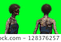 Zombie green screen . 3d rendering. 128376257