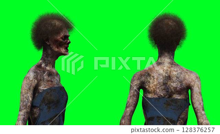 Zombie green screen . 3d rendering. Zombie green screen . 3d rendering. 128376257