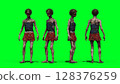 Zombie green screen . 3d rendering. 128376259