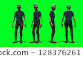 Zombie green screen . 3d rendering. 128376261