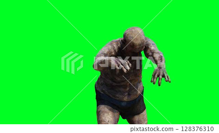 Zombie green screen . 3d rendering. Zombie green screen . 3d rendering. 128376310