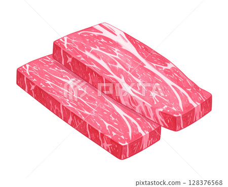 烤肉和生肉插圖 烤肉和生肉插圖 128376568