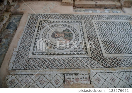 馬賽克，尤斯特里奧斯之家，庫里翁古遺址，塞普勒斯利馬索爾 128376651