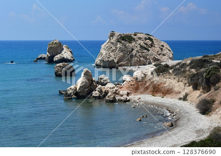 Birthplace of Aphrodite (Venus), Petra Tou Romiou Beach, Paphos, Cyprus Birthplace of Aphrodite (Venus), Petra Tou Romiou Beach, Paphos, Cyprus 128376690