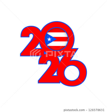 2026 banner with Puerto Rico flag inside. 2026 banner with Puerto Rico flag inside. 128378631