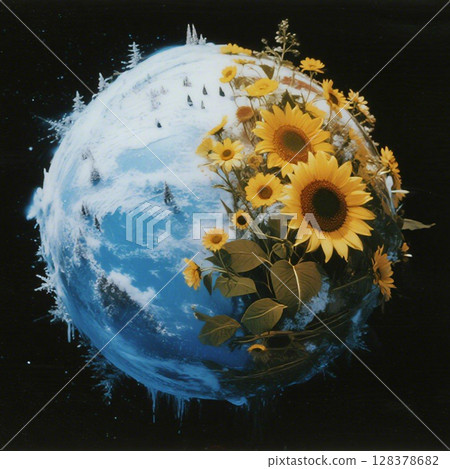 極寒與盛夏向日葵 極寒與盛夏向日葵 128378682