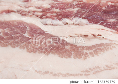 Raw pork belly 128379179