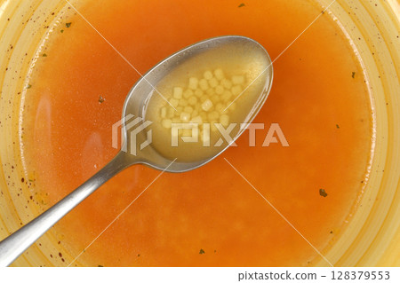 Clear tomato soup 128379553