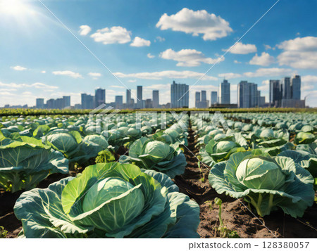 Cabbage field 128380057