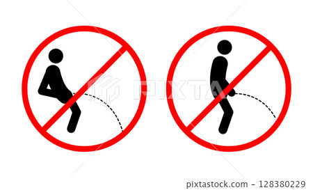 No peeing sign, vector illustration. 128380229