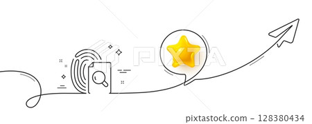 Inspect line icon. Continuous line with share plane. Research documents sign. Search file symbol. 3d star in speech bubble. Inspect single line ribbon. Loop curve pattern. Vector Inspect line icon. Continuous line with share plane. Research documents sign. Search file symbol. 3d star in speech bubble. Inspect single line ribbon. Loop curve pattern. Vector 128380434