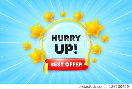 Hurry up sale sunburst ray banner. Best offer flag ribbon. Hurry up sale tag. Special offer sign. Advertising discounts symbol. 3d stars glitter. Red ribbon tag. Discount offer. Vector Hurry up sale sunburst ray banner. Best offer flag ribbon. Hurry up sale tag. Special offer sign. Advertising discounts symbol. 3d stars glitter. Red ribbon tag. Discount offer. Vector 128380439