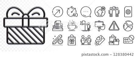 Typewriter, Pie chart and Project deadline line icons for web app. Glare of light effect. Message icon. Pack of Card, Discrimination, Leadership pictogram icons. Vector Typewriter, Pie chart and Project deadline line icons for web app. Glare of light effect. Message icon. Pack of Card, Discrimination, Leadership pictogram icons. Vector 128380442