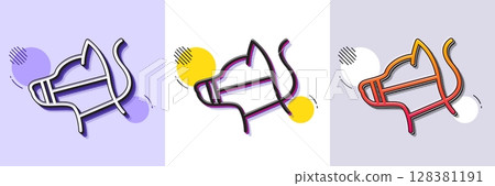 Dog on leash line icon. Halftone dotted pattern. Gradient icon with grain shadow. Pet in muzzle sign. Animal aggression control symbol. Line dog leash icon. Various designs. Vector Dog on leash line icon. Halftone dotted pattern. Gradient icon with grain shadow. Pet in muzzle sign. Animal aggression control symbol. Line dog leash icon. Various designs. Vector 128381191