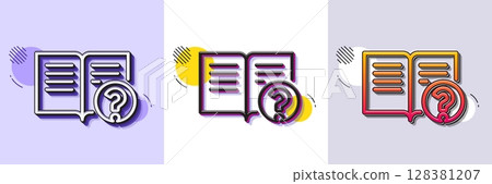 Technical help line icon. Halftone dotted pattern. Gradient icon with grain shadow. Instruction sign. Line help icon. Various designs. Vector Technical help line icon. Halftone dotted pattern. Gradient icon with grain shadow. Instruction sign. Line help icon. Various designs. Vector 128381207